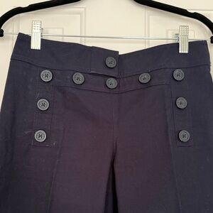 Tory Burch size 0 Navy Button-Front Pants